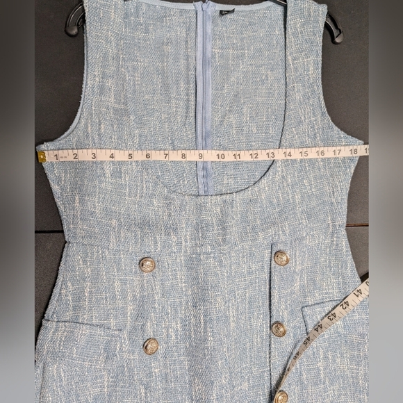 SHEIN Blue Sleeveless Sheath Midi Jumper Dress Zipper Back Size Large - Picture 4 of 7